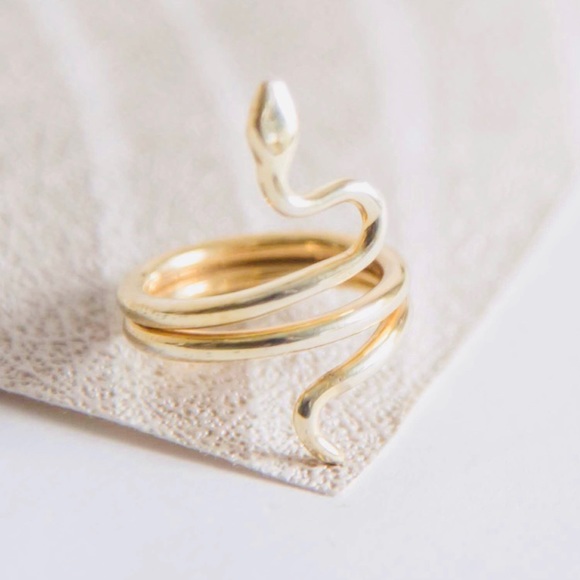 Middi Snake Ring 14K Solid Gold - Picture 2 of 3